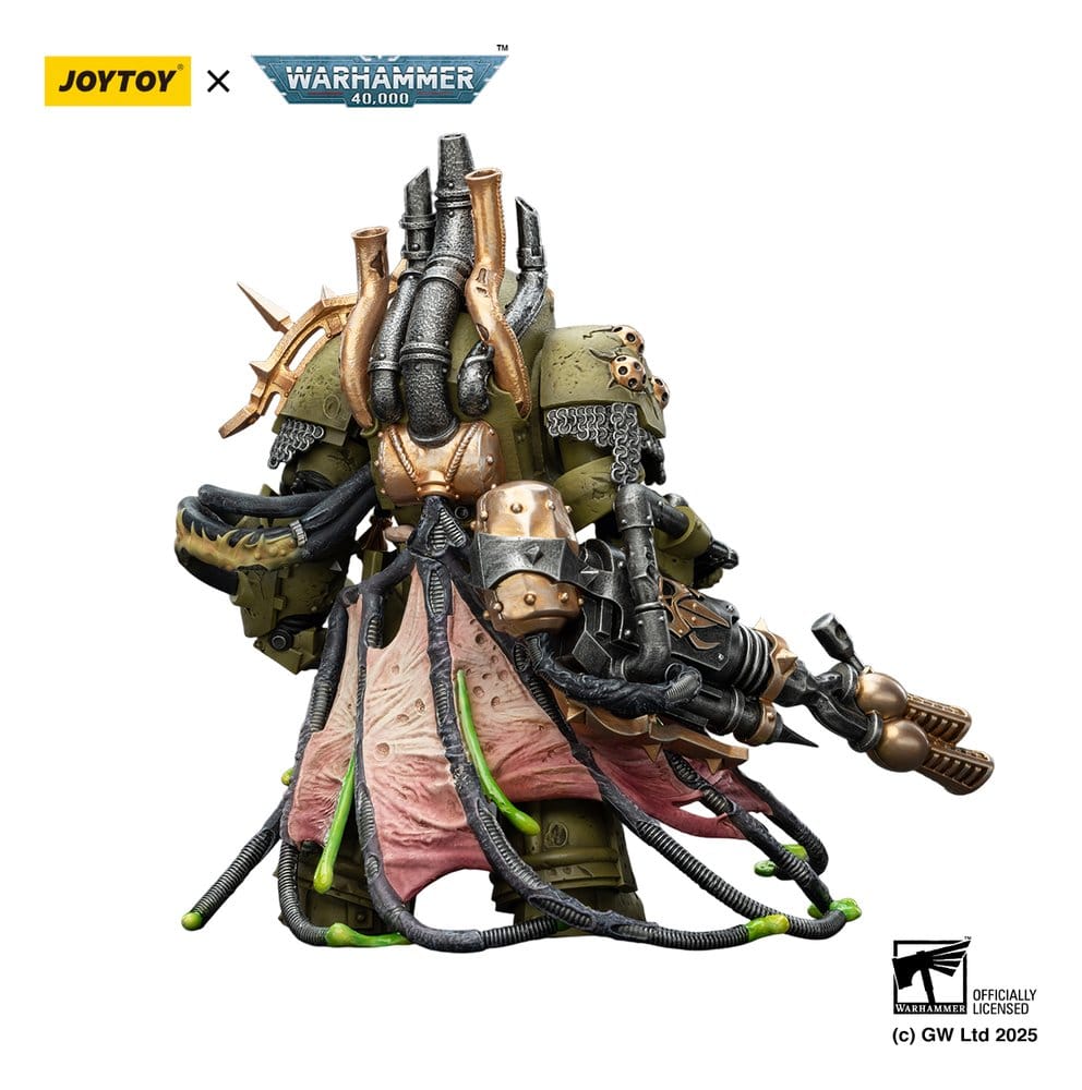 Warhammer 40,000 Figura Death Guard Lord of Virulence with Power Fist and Twin Plague Spewer 14 cm