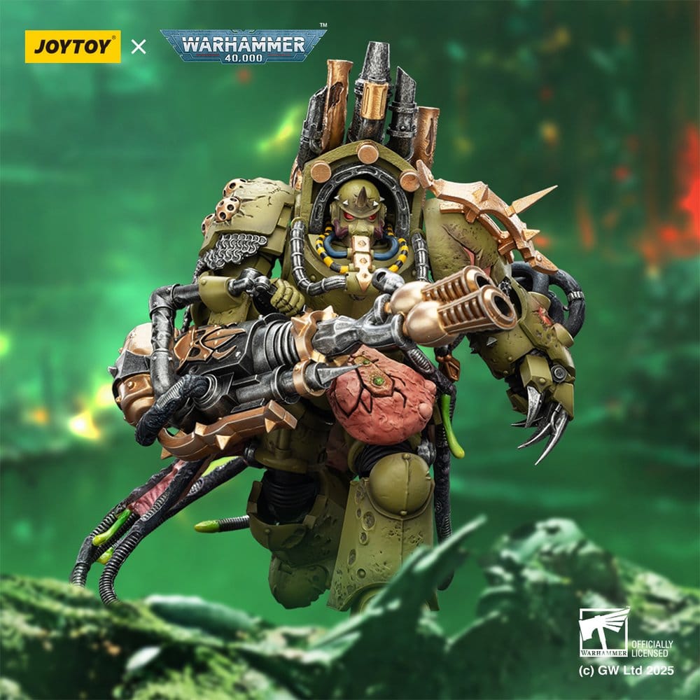 Warhammer 40,000 Figura Death Guard Lord of Virulence with Power Fist and Twin Plague Spewer 14 cm