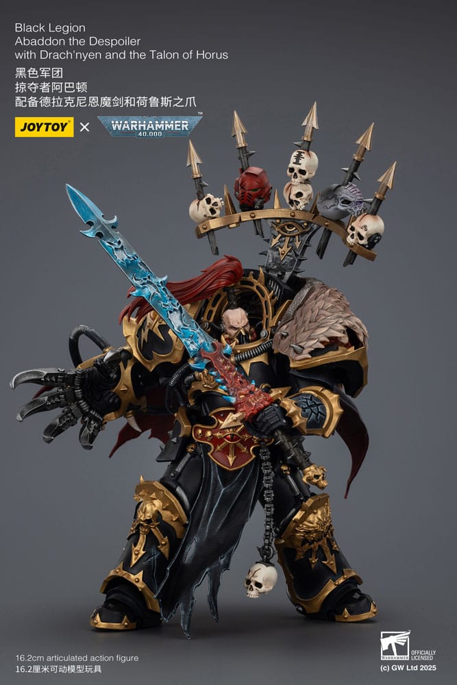 Warhammer 40,000 Figura  Black Legion Abaddon the Despoiler with Drach'nyen and the Talo 16 cm