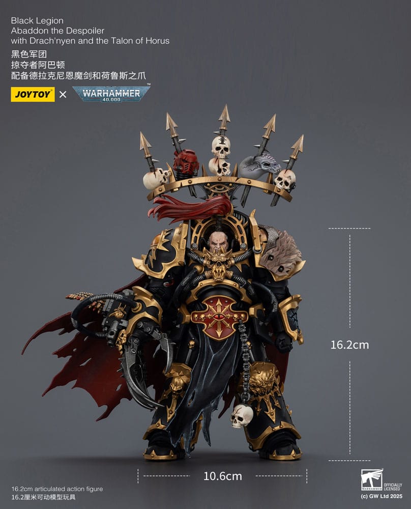 Warhammer 40,000 Figura  Black Legion Abaddon the Despoiler with Drach'nyen and the Talo 16 cm