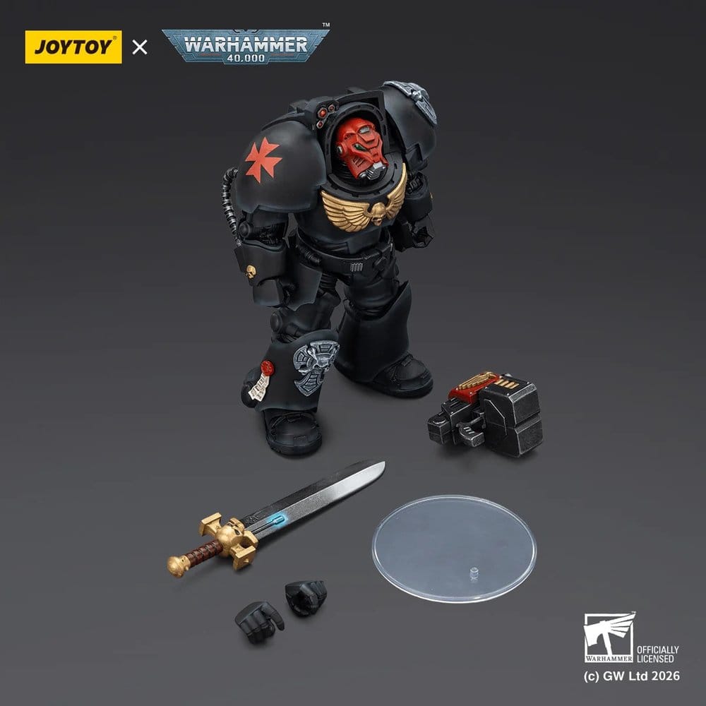 Warhammer 40,000 Figura Black Templars Terminator 1 with Power Sword and Storm Bolter 14 cm