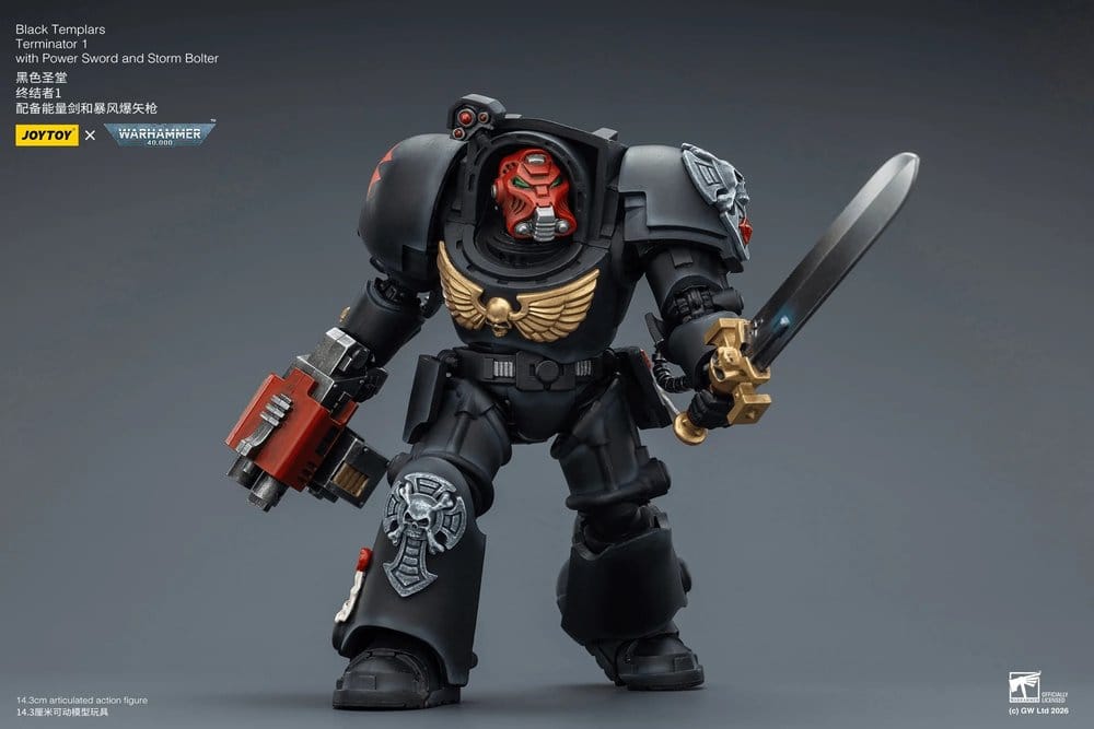 Warhammer 40,000 Figura Black Templars Terminator 1 with Power Sword and Storm Bolter 14 cm