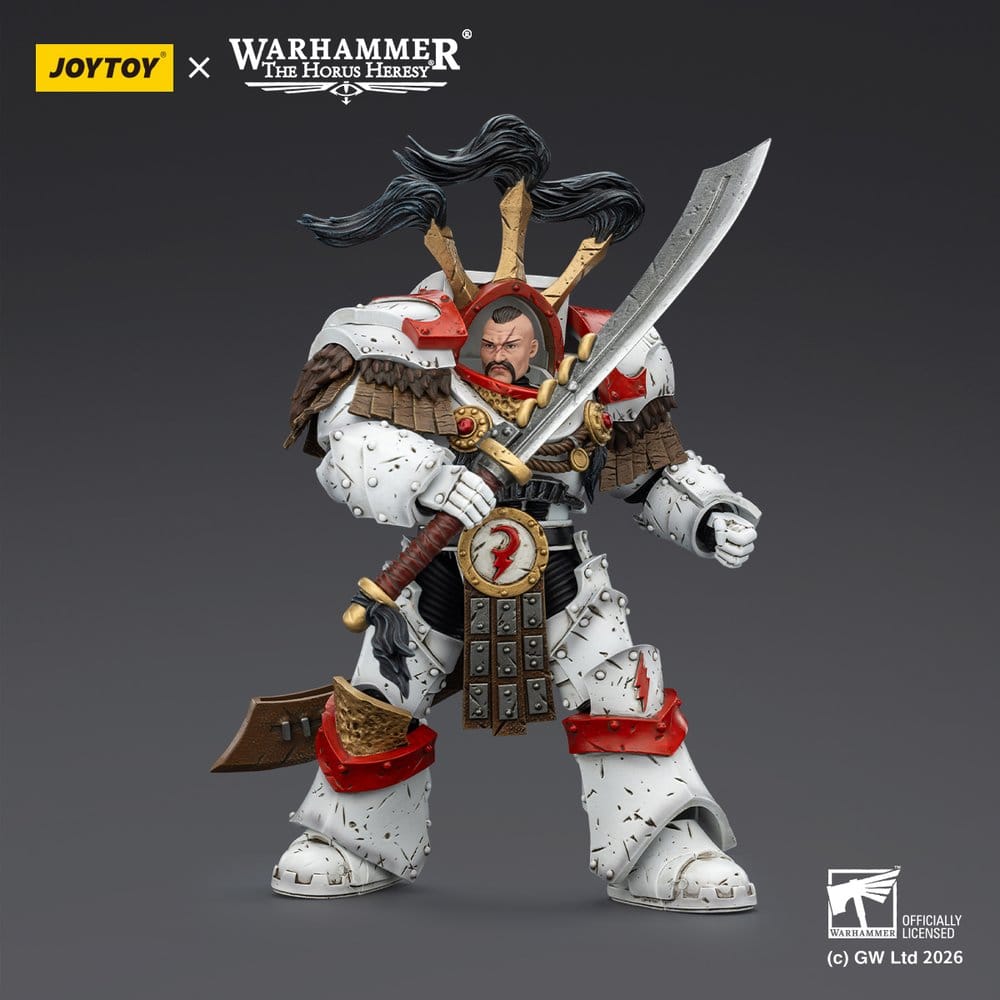 Warhammer 40,000 Figura White Scars Legion Praetor in Cataphractii Terminator Armour with Cyber Hawk Chogorian sword and combi-melta 14 cm
