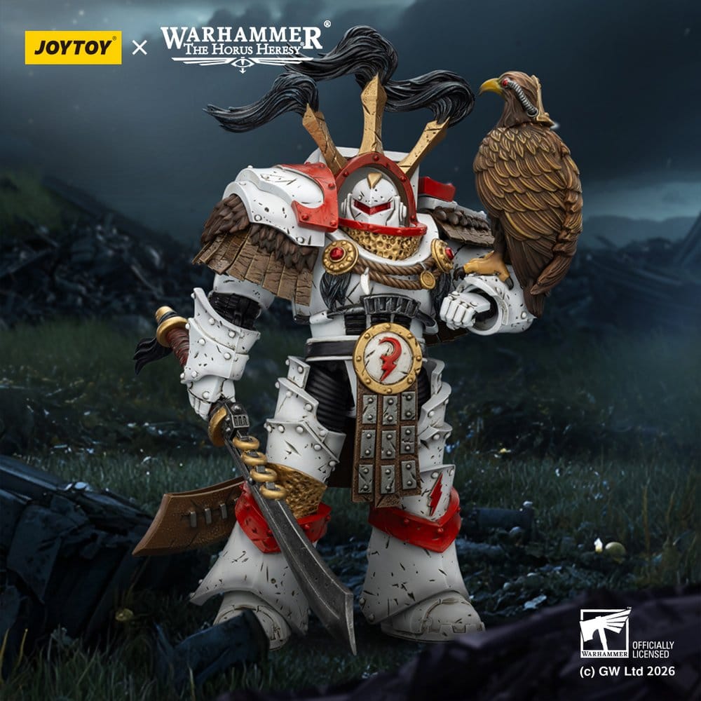 Warhammer 40,000 Figura White Scars Legion Praetor in Cataphractii Terminator Armour with Cyber Hawk Chogorian sword and combi-melta 14 cm