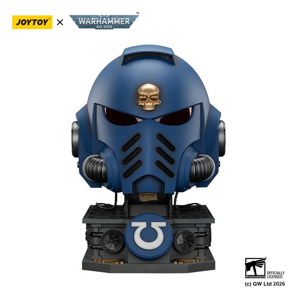 Warhammer 40,000 Captain MkX Helmet & Display Stand Ultramarines 44 cm Frikytopia