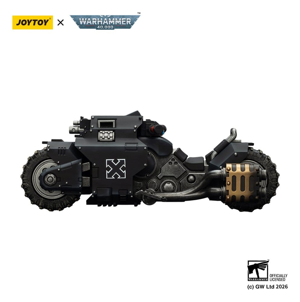 Warhammer 40,000 Raider-pattern Combat Bike Raven Guard with twin-linked bolt rifles 22 cm Frikytopia