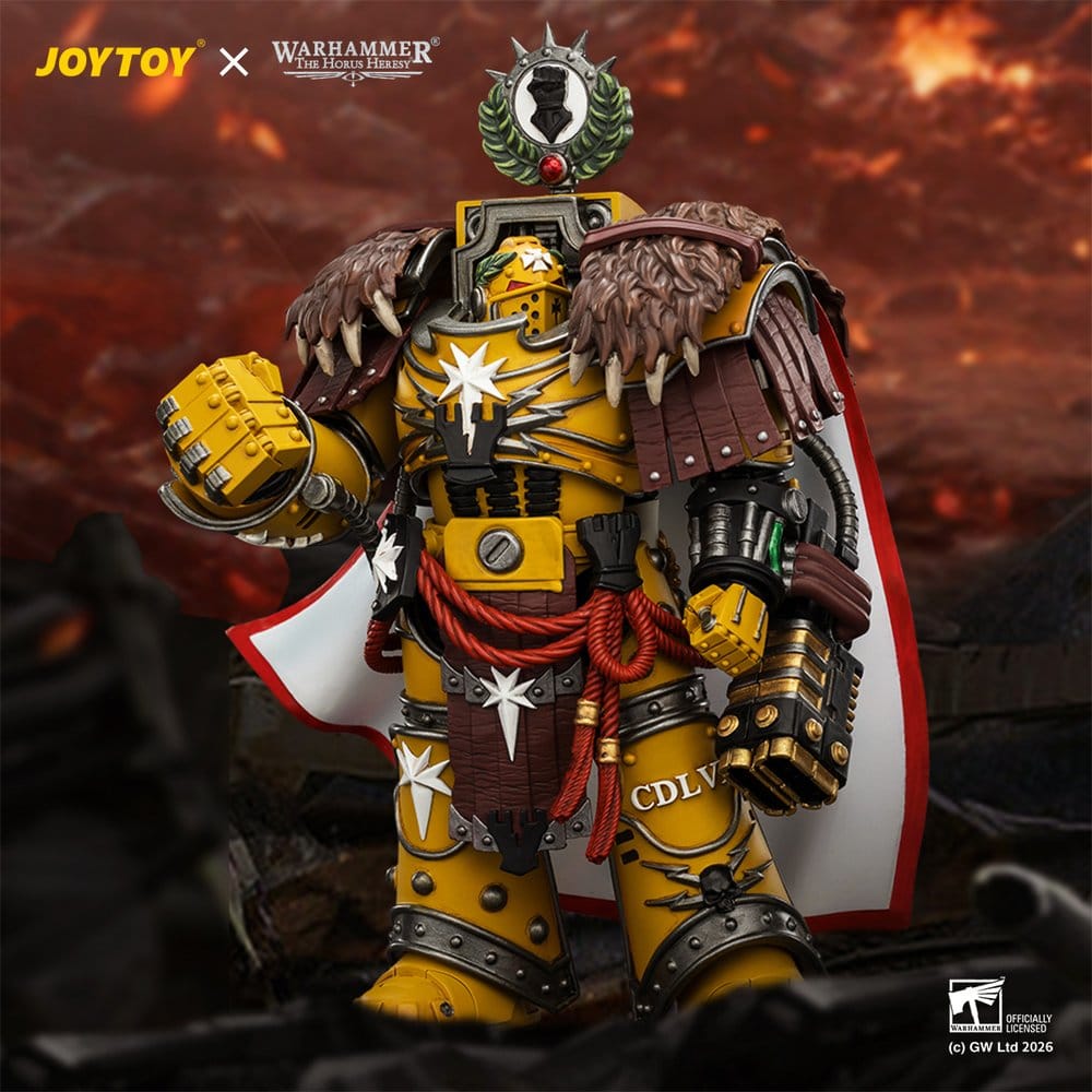 Warhammer Figura Imperial Fists Lord Castellan Evander Garrius, The Tyrant of Cthonia 14 cm