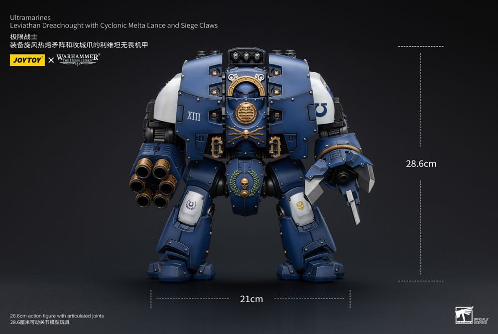 Warhammer The Horus Heresy Figura 1/18 Ultramarines Leviathan Dreadnought with Cyclonic Melta Lance And Siege Claws 29 cm       14 cm