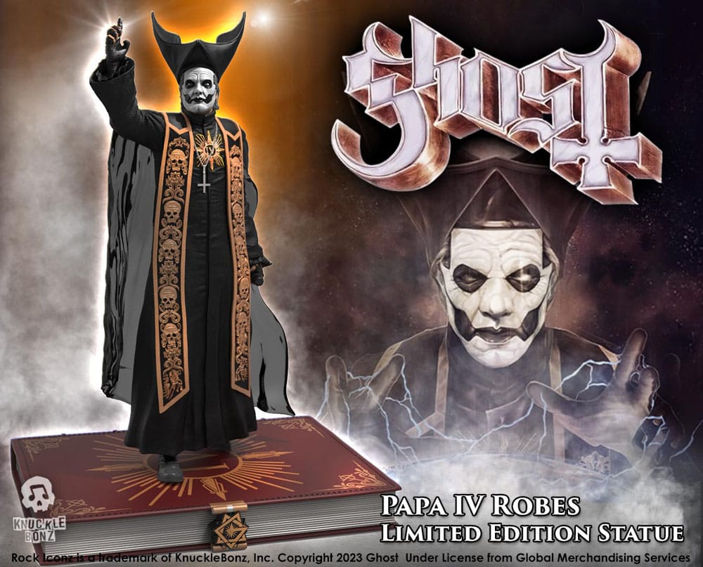 Ghost Estatua Rock Iconz 1/9 Papa Emeritus IV (Black Robes) 22 cm