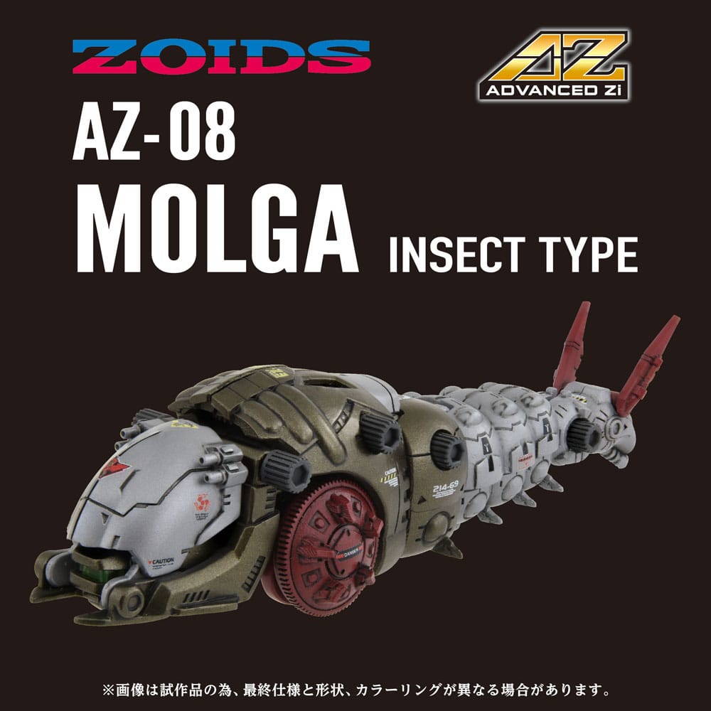 Zoids Maqueta Plastic Model Kit 1/72 AZ-08 Molga 14 cm