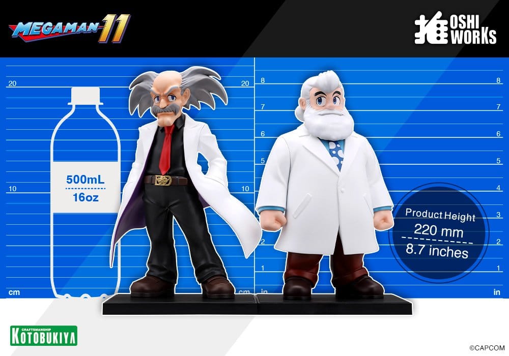 Mega Man Pack de 2 Figuras PVC Oshi Works Dr. Wily &amp; Dr. Light