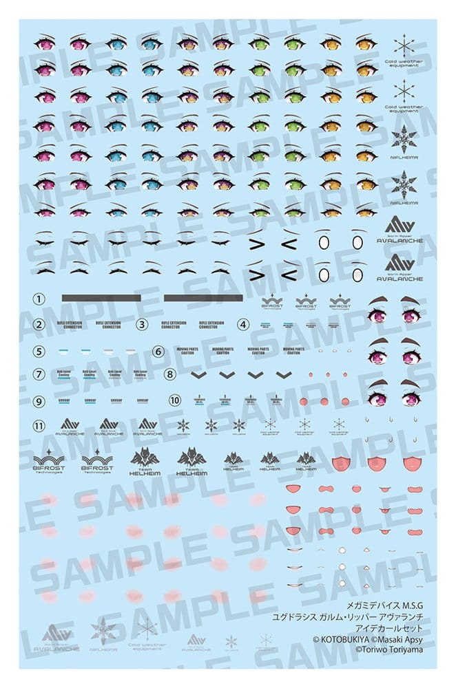Megami Device M.S.G. Accesorios para Maquetas Plastic Model Kit Yggdrasis Garm Ripper Avalanche Eye Decal Set Frikytopia