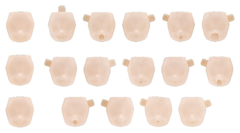 Megami Device M.S.G. Accesorios para Maquetas Plastic Model Kit 10 Face Set Puni Mofu 01 Skin Color A Frikytopia