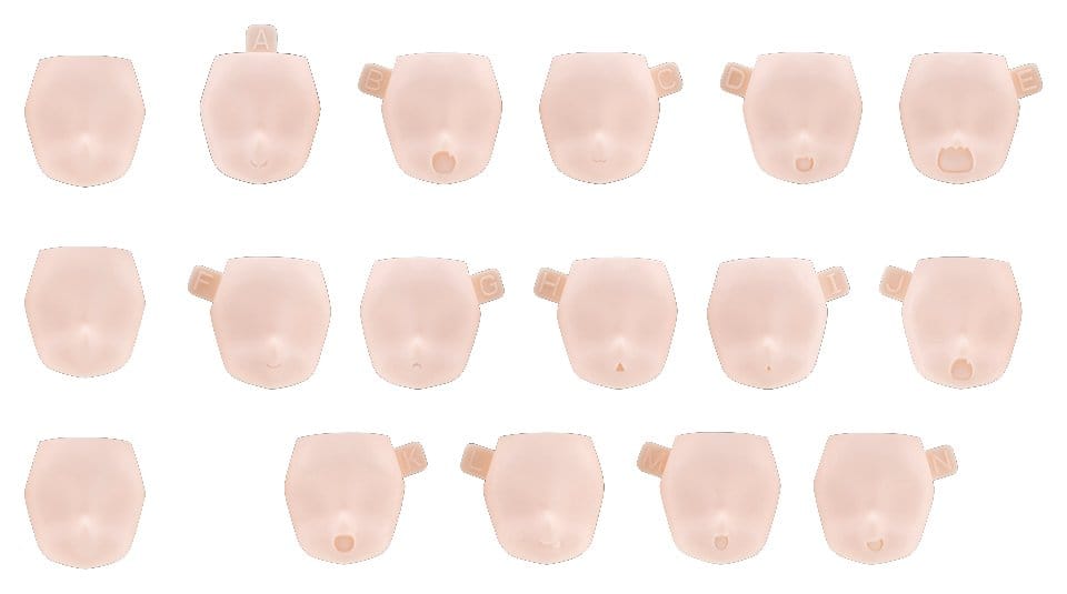 Megami Device M.S.G. Accesorios para Maquetas Plastic Model Kit 10 Face Set Puni Mofu 01 Skin Color B Frikytopia