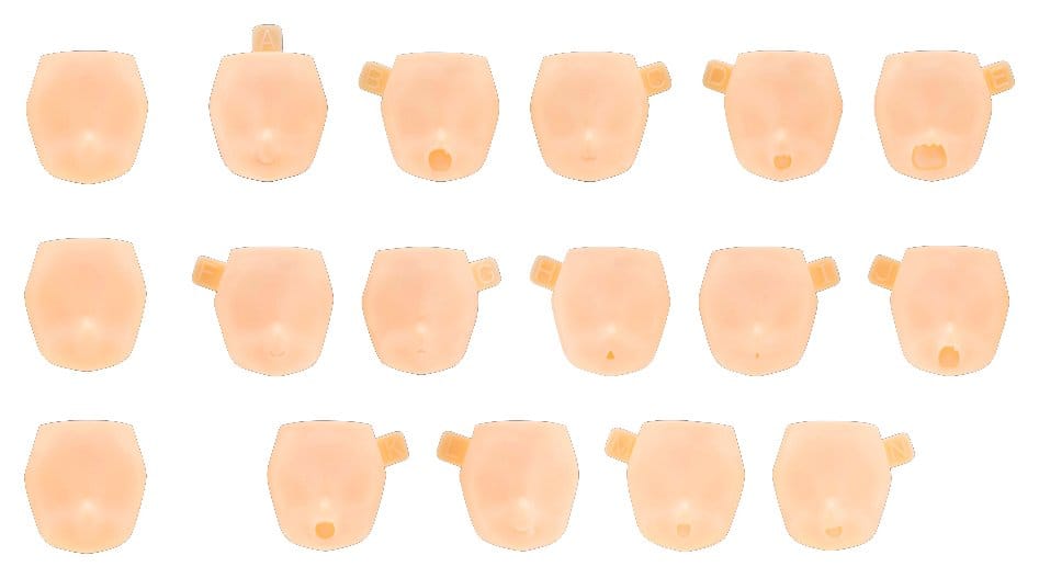 Megami Device M.S.G. Accesorios para Maquetas Plastic Model Kit 1/1 10 Face Set Puni Mofu 01 Skin Color D Frikytopia