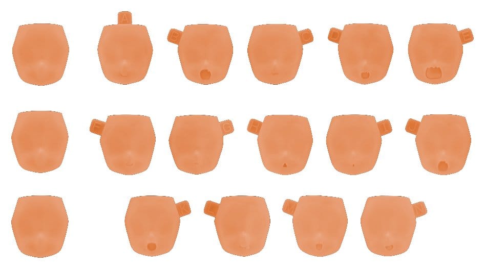 Megami Device M.S.G. Accesorios para Maquetas Plastic Model Kit 1/1 10 Face Set Puni Mofu 01 Skin Color E Frikytopia