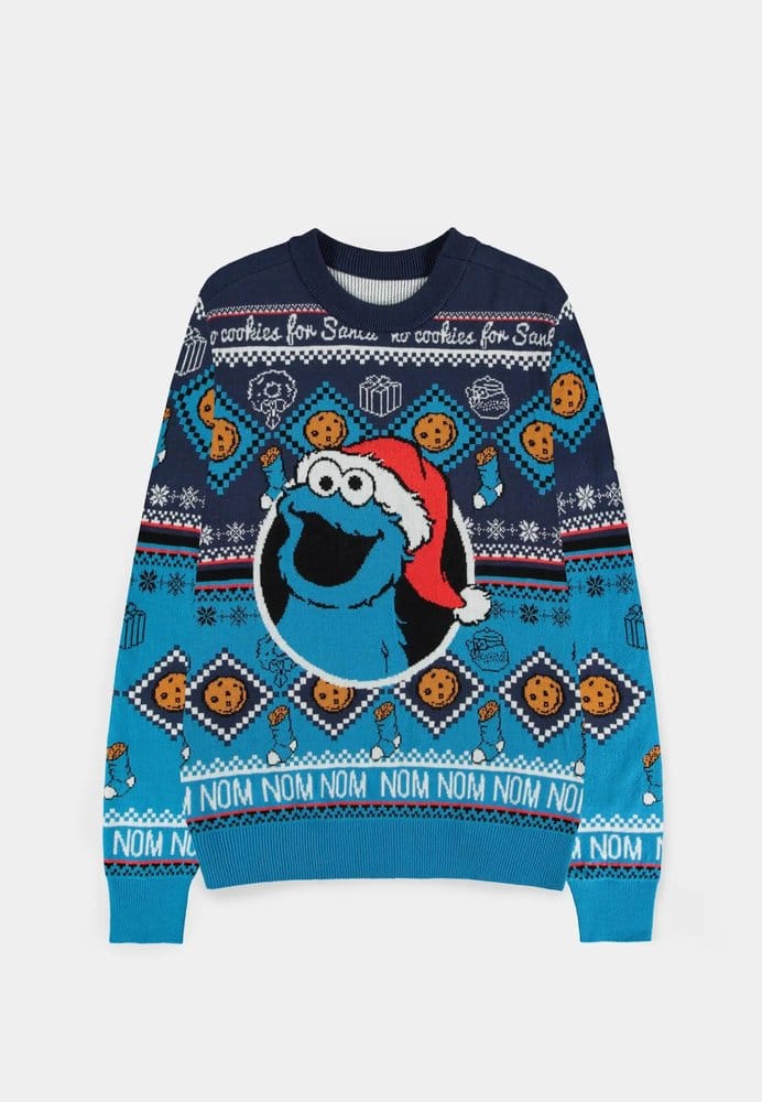 Sesame Street Sudadera navideña Cookie Monster Talla S