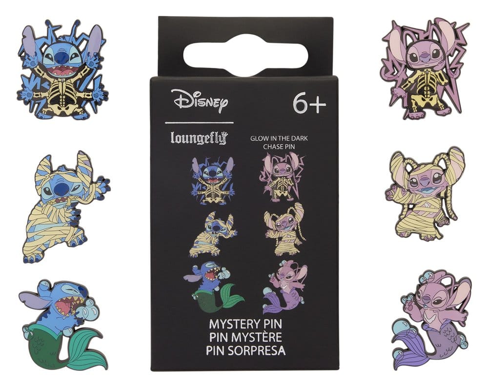 Lilo & Stitch by Loungefly Chapas esmaltadas Stitch & Angel Halloween Costumes Blind Expositor (12)