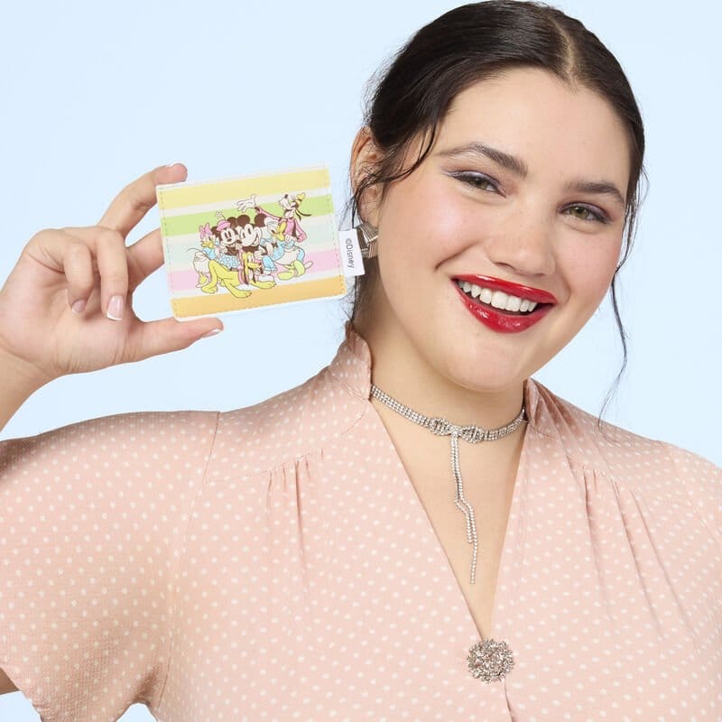 Disney by Loungefly Carterita de Carné Mickey and Friends Rainbow Stripes