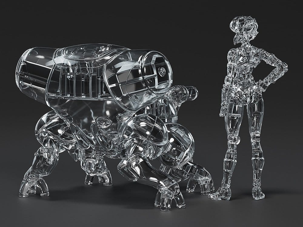 Ghost in the Shell Maqueta Plastic Model Kit PLAMAX minimum factory Motoko Kusanagi con Fuchikoma: Thermoptic Camouflage Ver. 8 cm