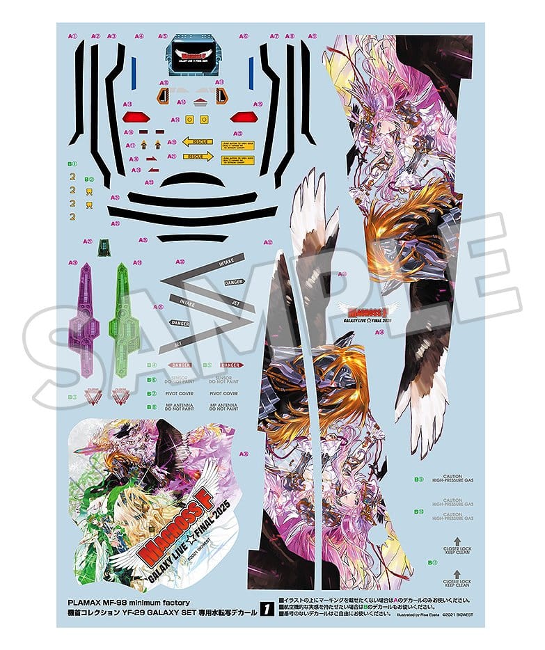 Macross Frontier Maqueta MF-98: minimum factory Fighter Nose Collection YF-29 GALAXY SET 34 cm