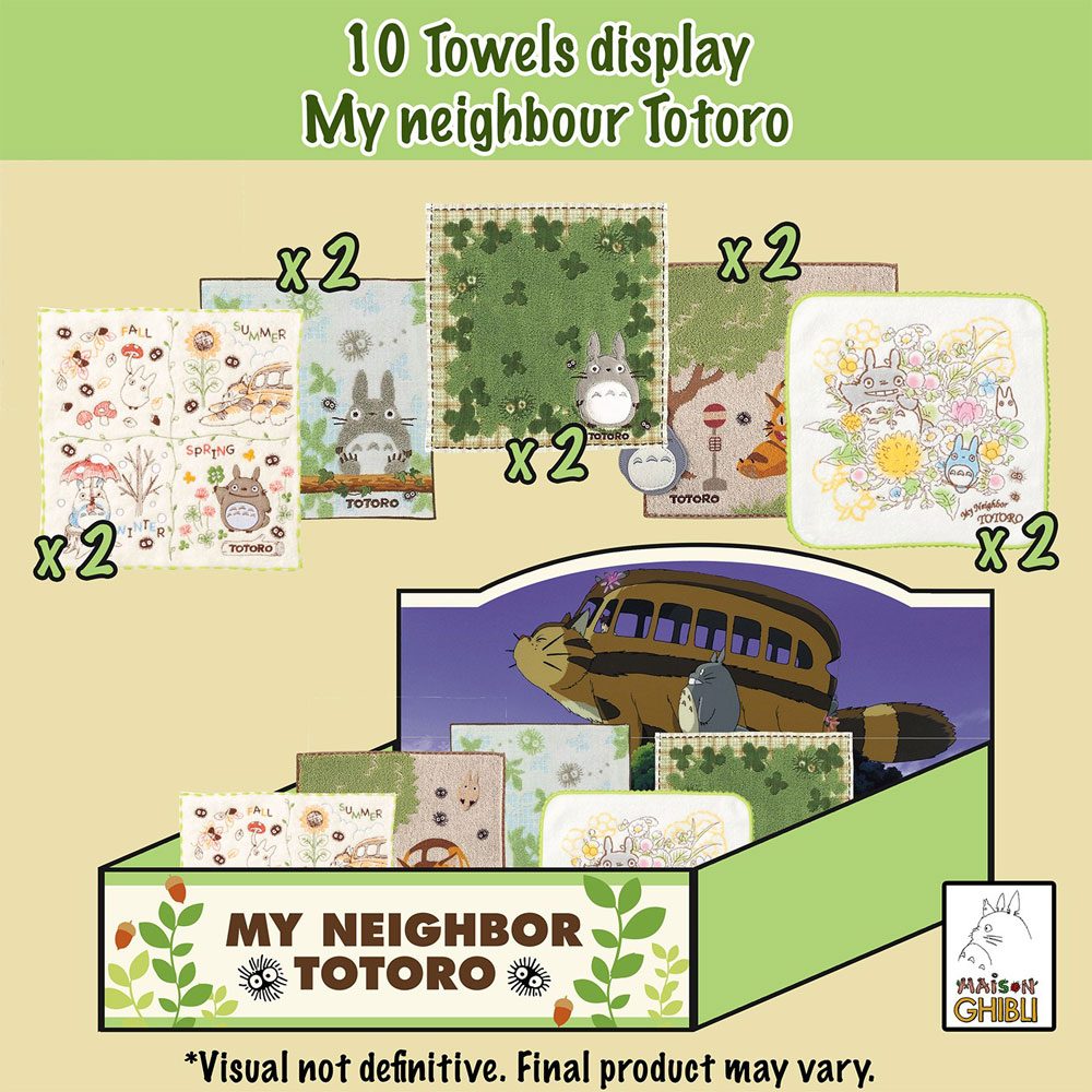 Mi vecino Totoro Mini Toallas Expositor 25 x 25 cm (10) Frikytopia