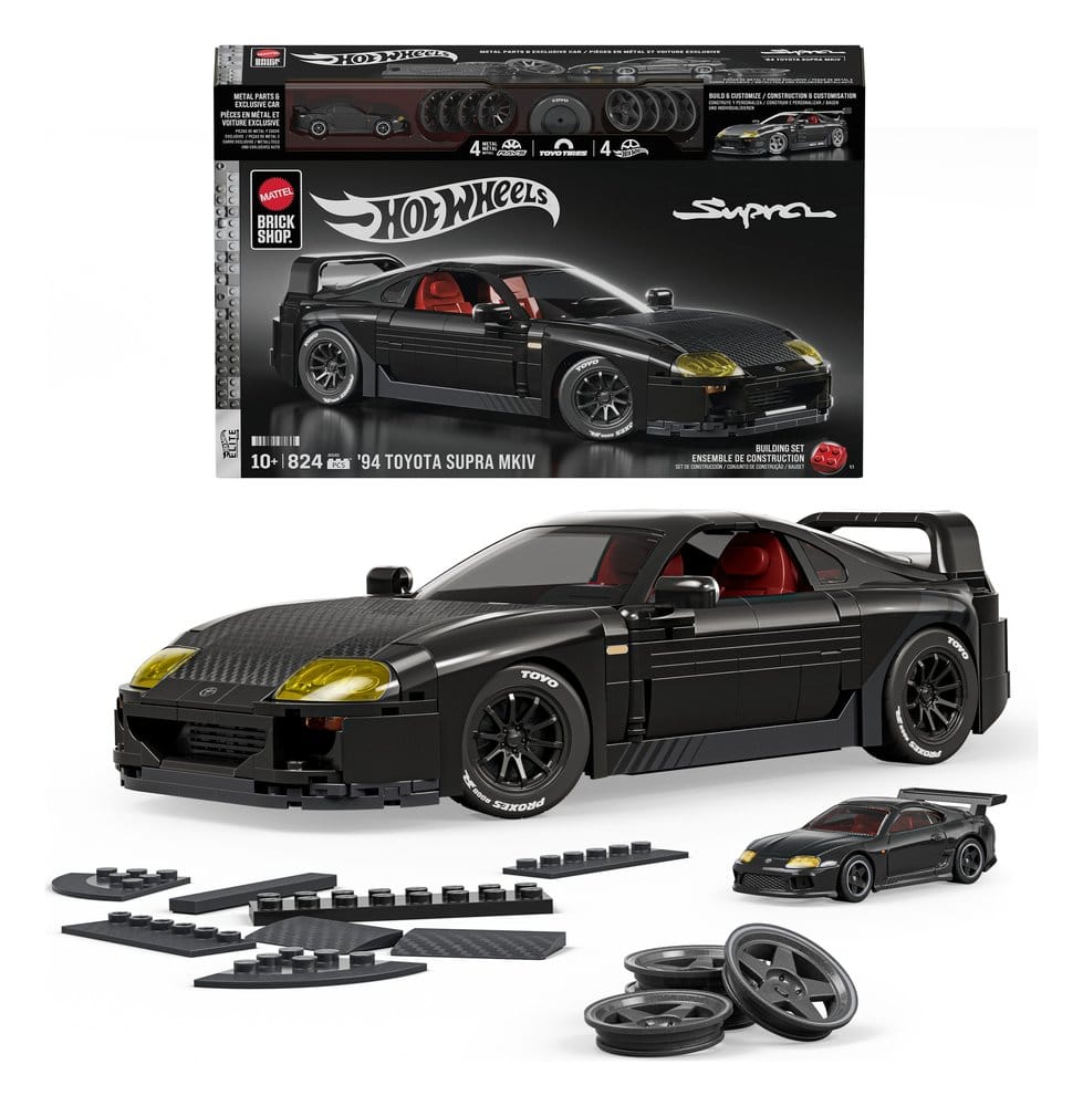 Hot Wheels Elite Mattel Brick Shop Kit de Construcción 1/16 '94 Toyota Supra MKIV Frikytopia