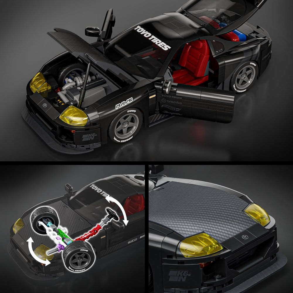 Hot Wheels Elite Mattel Brick Shop Kit de Construcción 1/16 '94 Toyota Supra MKIV