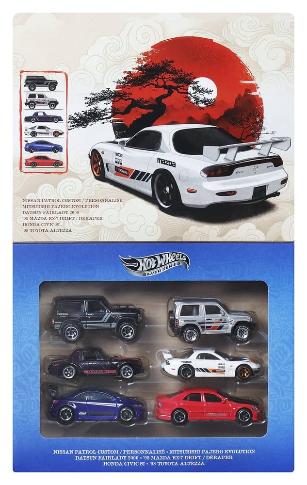 Hot Wheels Silver Series Pack de 6 Vehículos Die-Cast 1/64 Streets of Japan Frikytopia