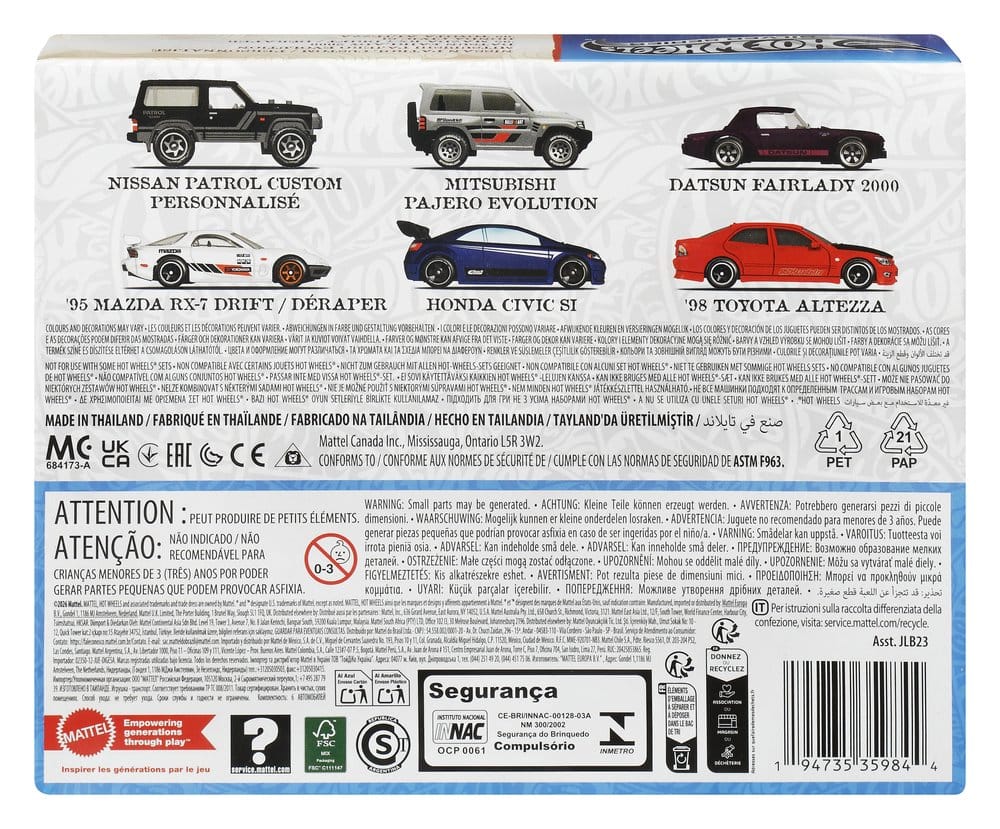 Hot Wheels Silver Series Pack de 6 Vehículos Die-Cast 1/64 Streets of Japan