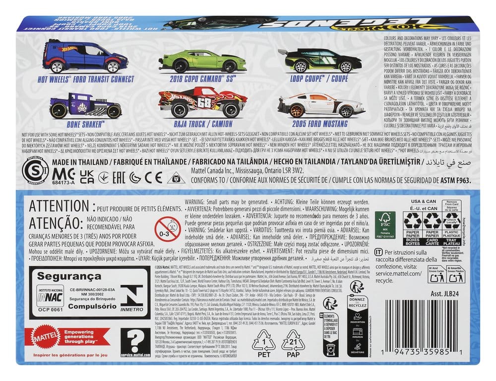 Hot Wheels Silver Series Pack de 6 Vehículos Die-Cast 1/64 Legends