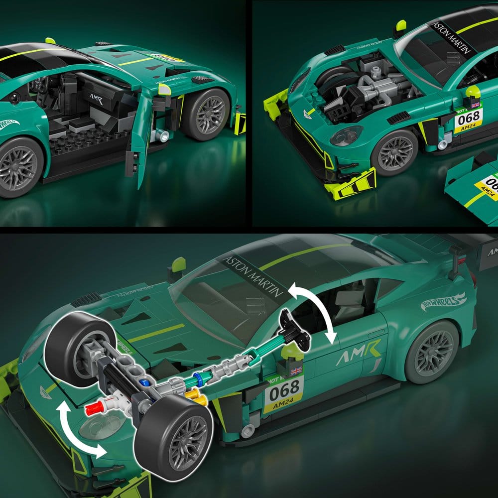 Hot Wheels Elite Mattel Brick Shop Kit de Construcción 1/16 '24 Aston Martin Vantage GT3