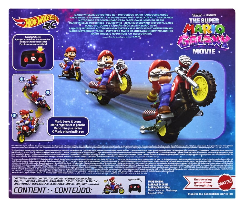 Super Mario Galaxy: la película Hot Wheels Vehículo Radiocontrol Mario Wheelie Motocross