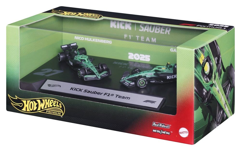 Fórmula 1 Hot Wheels Premium pack de 2 Vehículos Die-Cast 1/64 KICK Sauber Team