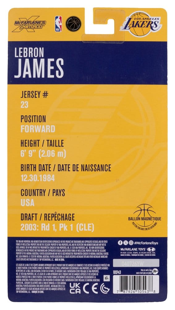 NBA SportsPicks Figura Lebron James (Los Angeles Lakers) 16 cm