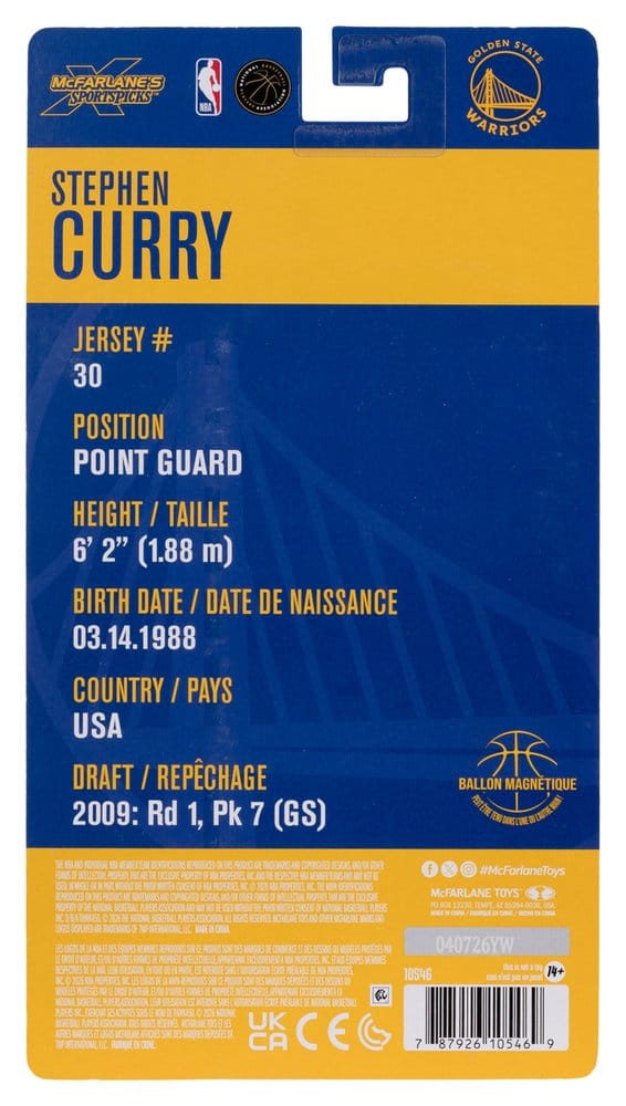 NBA SportsPicks Figura Stephen Curry (Golden State Warriors) 15 cm