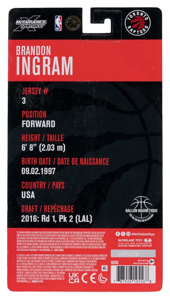 NBA SportsPicks Figura Brandon Ingram (Toronto Raptors) 16 cm
