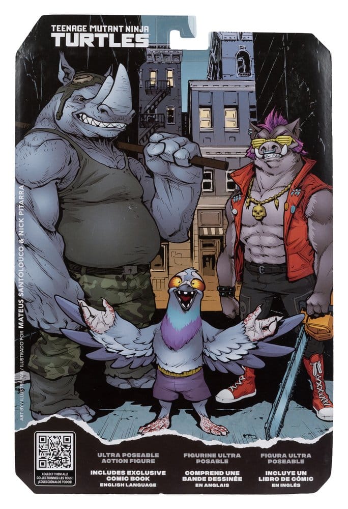 TEENAGE MUTANT NINJA TURLES 5IN Figura WITH COMIC WV2 ROCKSTEADY