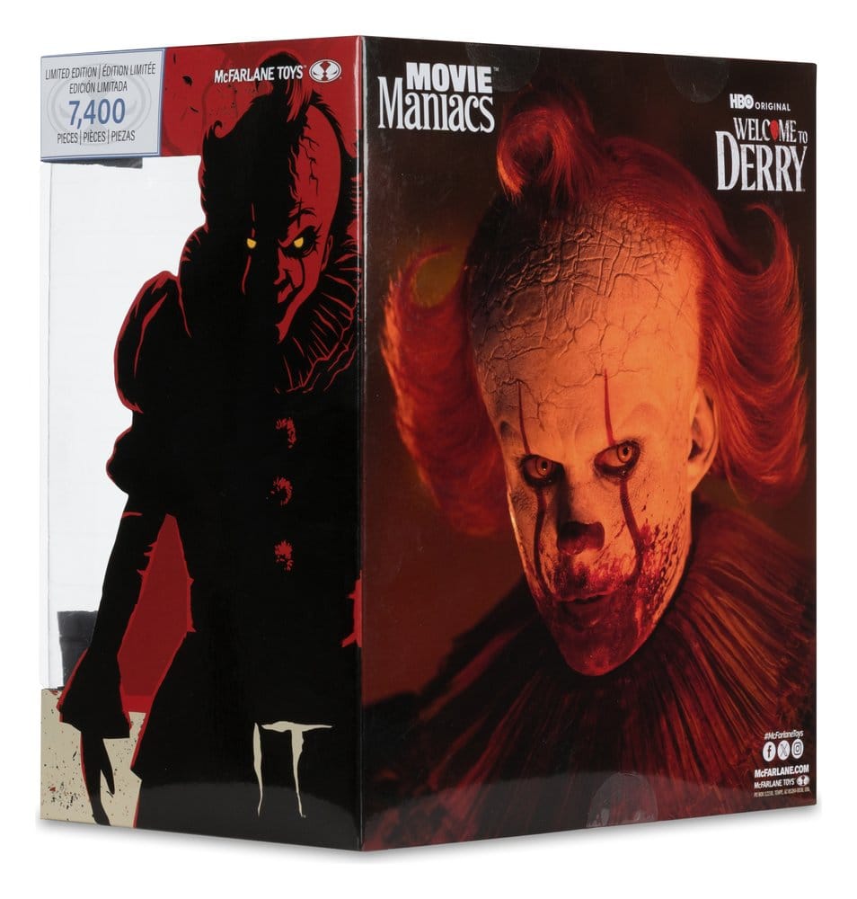 MOVIE MANIACS 6INCH POSED WELCOME TO DERRY WV2 PENNYWISE BLOODY