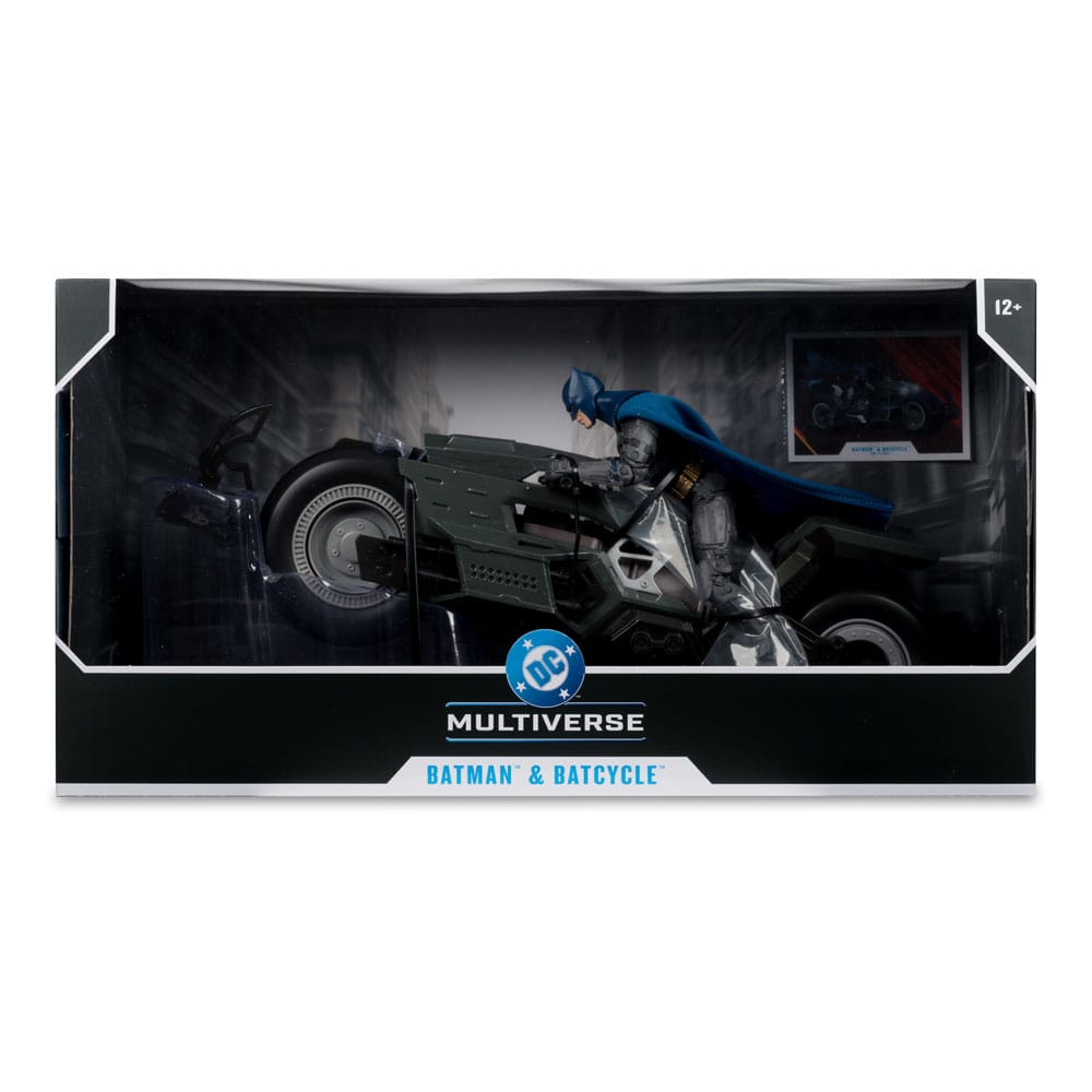 The Flash DC Multiverse Vehículo Batcycle with Batman