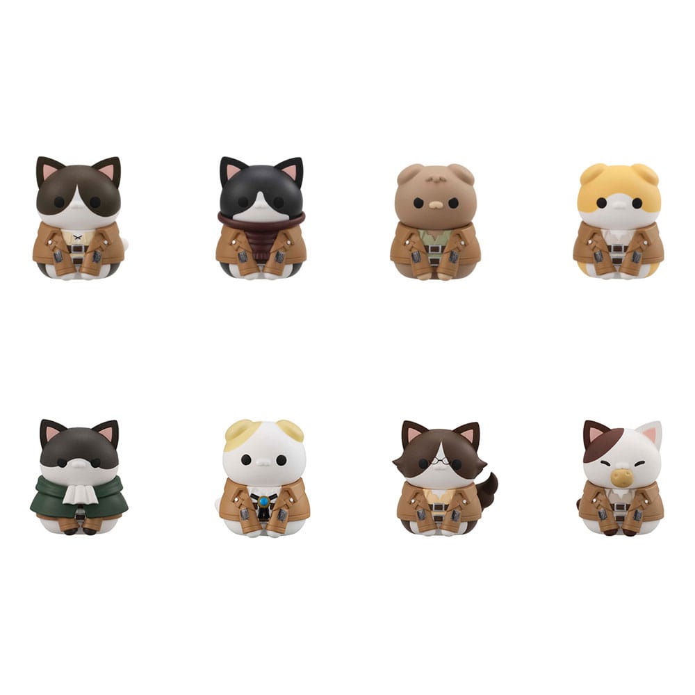 Attack on Titan Mega Cat Project Figuras Mini Attack on Tinyan Gathering Scout Regiment danyan! 3 cm Blind Box Expositor (8) (Repeat) Frikytopia