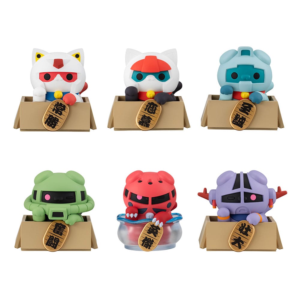 Mobile Suit Gundam Figuras Mega Cat Project Nyandam Luckycat 6 cm Cajas Sorpresas Surtido (6)