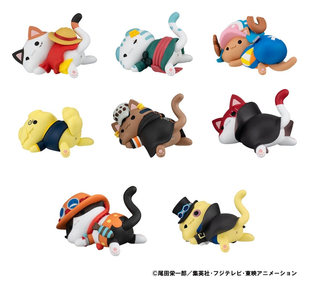 One Piece Mega Cat Project Figuras Egghead NyanPieceNyan! Stickie! 3 cm Surtido (8) Frikytopia