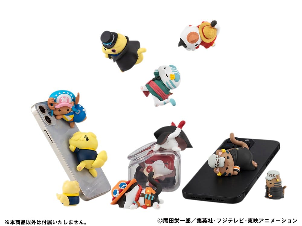 One Piece Mega Cat Project Figuras Egghead NyanPieceNyan! Stickie! 3 cm Surtido (8)