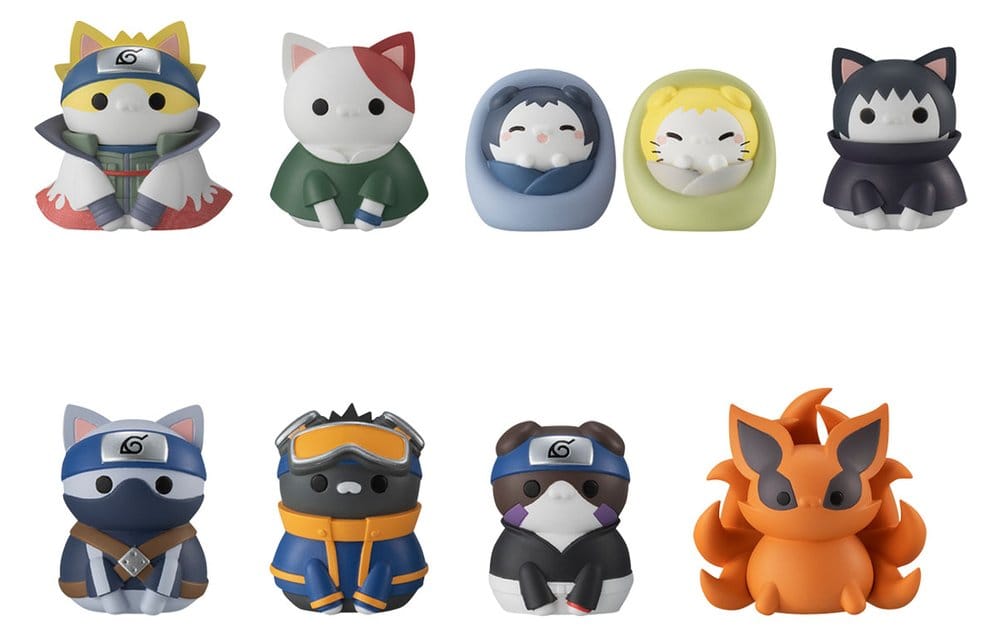 Naruto Shippuden Mega Cat Project Nyaruto! Once upon a time in Konoha village Figuras Mini 3 cm Blind Box Expositor (8) (Repeat) Frikytopia