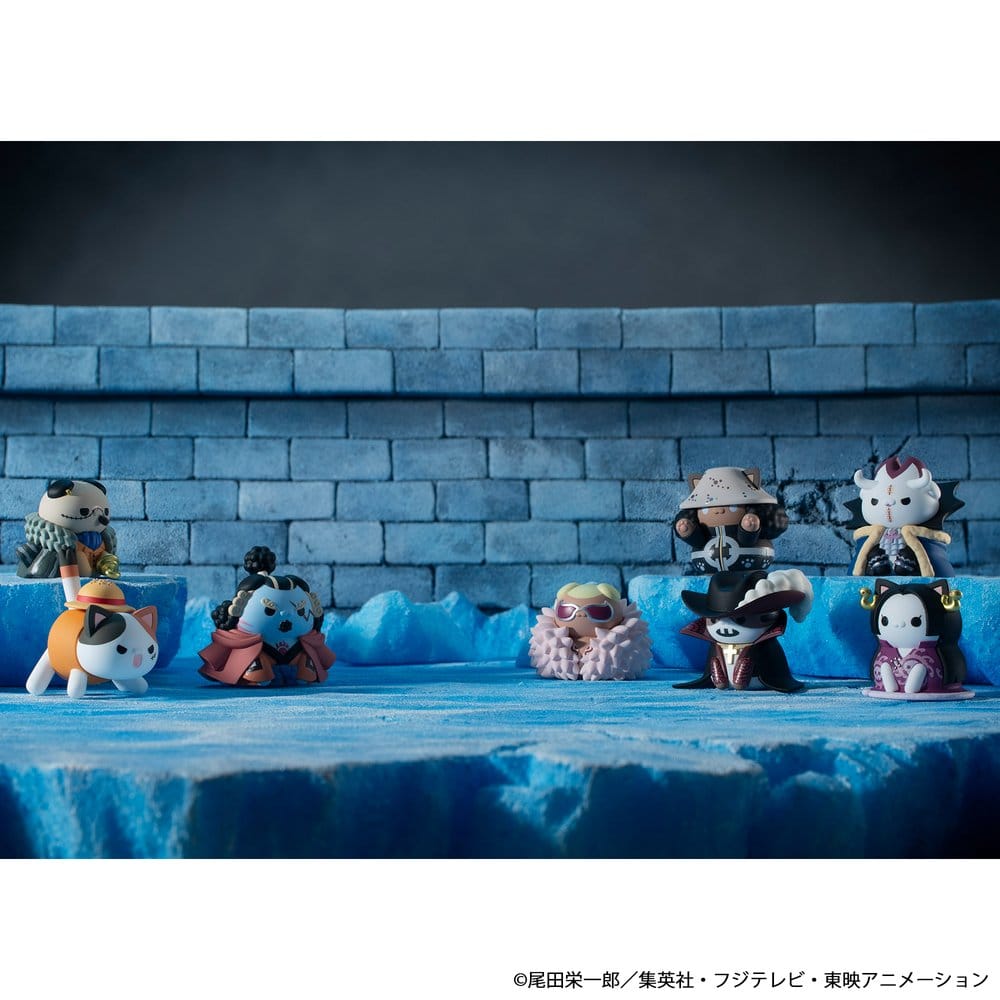 One Piece Mega Cat Project Nyan Piece Nyan! Luffy & the Seven Warlords of the Sea Figuras Mini 3 cm Blind Box Expositor (8) (Repeat)