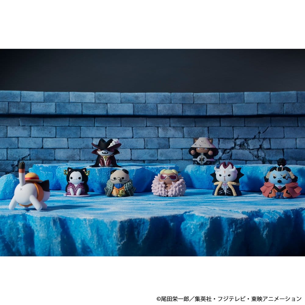 One Piece Mega Cat Project Nyan Piece Nyan! Luffy & the Seven Warlords of the Sea Figuras Mini 3 cm Blind Box Expositor (8) (Repeat)