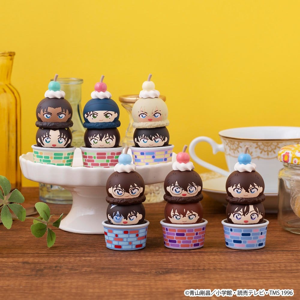 Detective Conan Tsumichen Stack up &amp; Change Figuras Mini 8 cm Blind Box Surtido (6) (with gift)