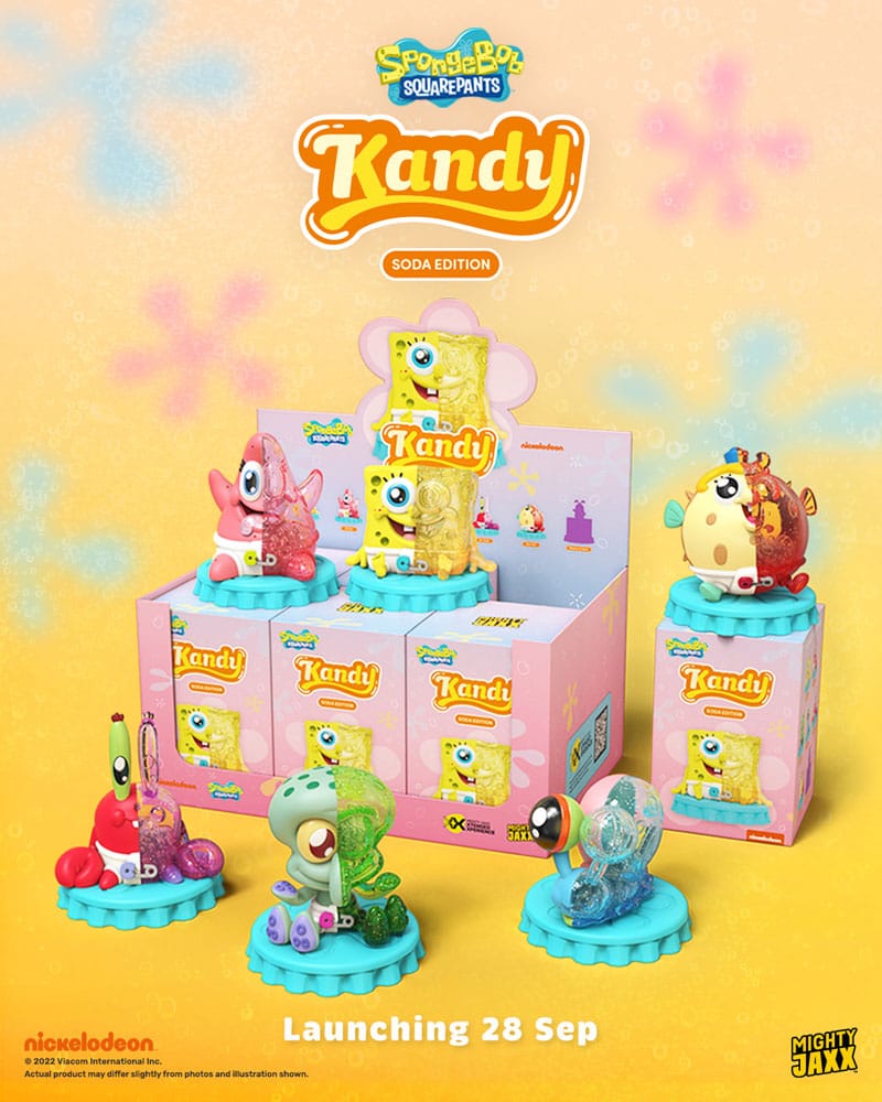 Kandy x Sanrio Blind Box Kandy x Jason Freeny Collection Spongebob (Soda Edition) Expositor (6) Frikytopia
