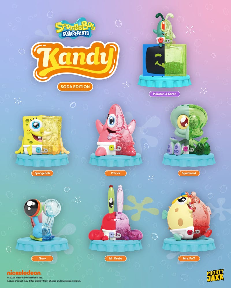 Kandy x Sanrio Blind Box Kandy x Jason Freeny Collection Spongebob (Soda Edition) Expositor (6)